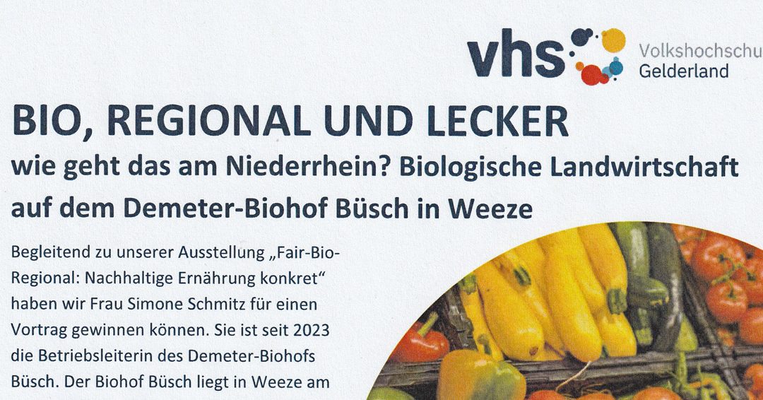 Vortrag in der VHS: Bio, regional und lecker